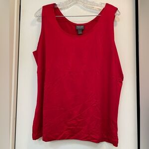 Chico’s Microfeel Crew Neck Tank - Behold Red; Size 3 (Chico’s sizing); Nyl/Spnd